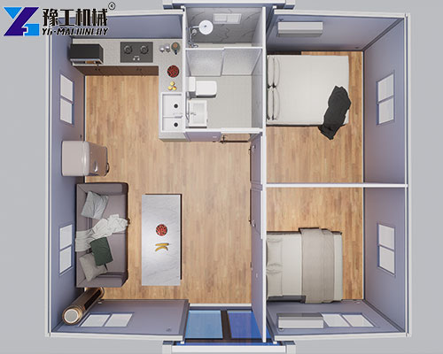 internal layout example of portable foldout house