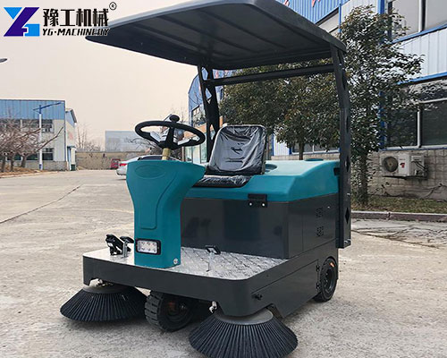 pavement sweeper with shed