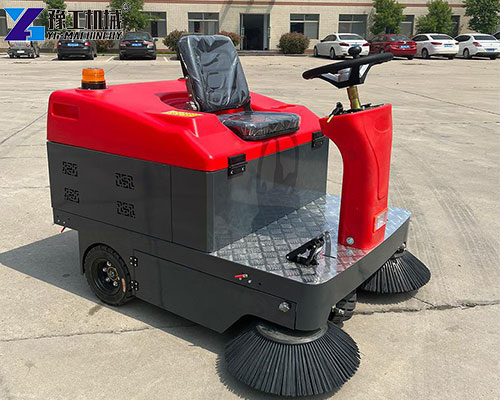 red sweeping machine for road