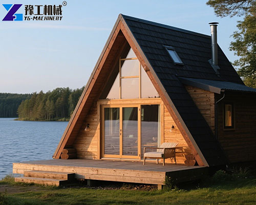 triangle cabin house by the lake