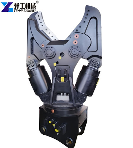 double cylinder excavator shear attachment