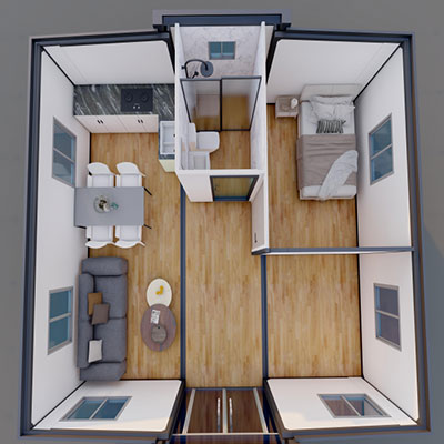 foldable prefab house's internal layout