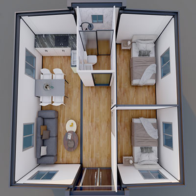 portable foldable house's internal layout