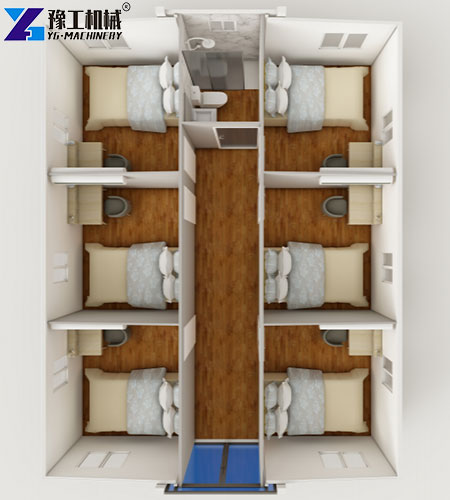 portable folding houses' internal layout