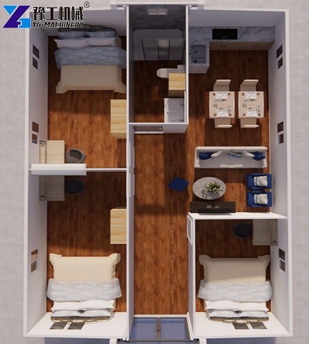 prefab folding house's internal layout