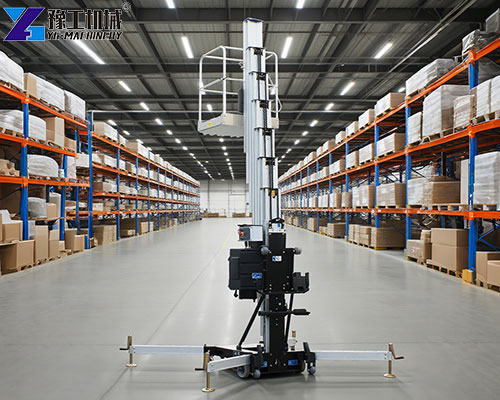 single mast lift in factory